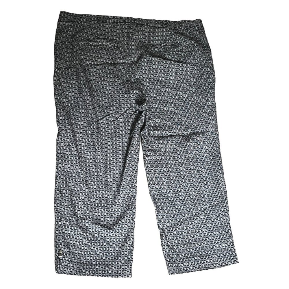 Prophecy Geometric Pull On Capri Pants Sz 14 Womens (Large) Black & White Pocket - Picture 5 of 8